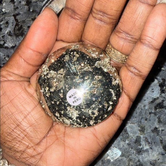 Shimmering Pyrite Palm Stone - Picture 4 of 5